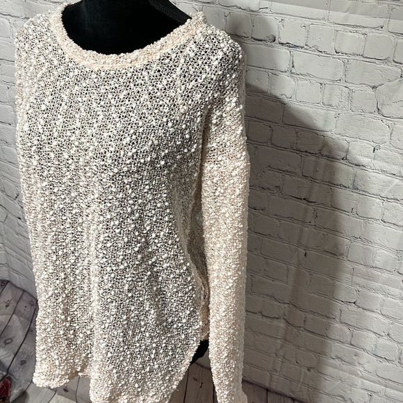 Aeropostale Apricot High-low semi sheer tunic w/gold threading medium - Picture 1 of 11